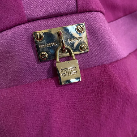 ELISABETTA FRANCHI Magenta Sleeveless halter Bustier Tube Style Shirt Top Sz 46 - Picture 2 of 12